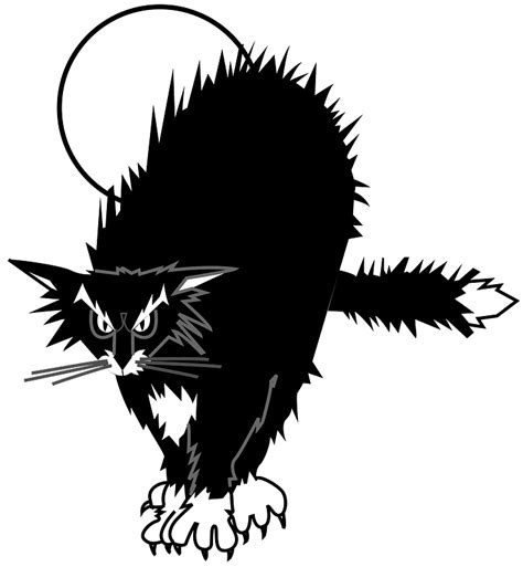black cat  hackles raised  vector clipart images  creazillacom