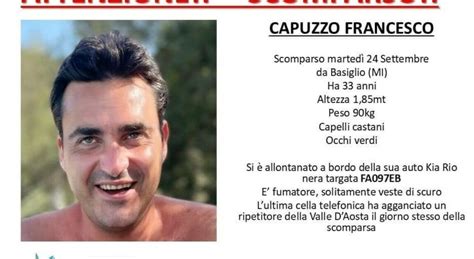 Francesco Capuzzo Morto Il 33enne Scomparso Il 24 Settembre Il Corpo