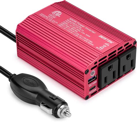 BESTEK 300W Car Power Inverter DC 12V To 110V Car Plug Adapter Outlet