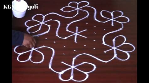 Easy And Simple Daily Rangoli Design With 11x6 Dots Kolam Designs