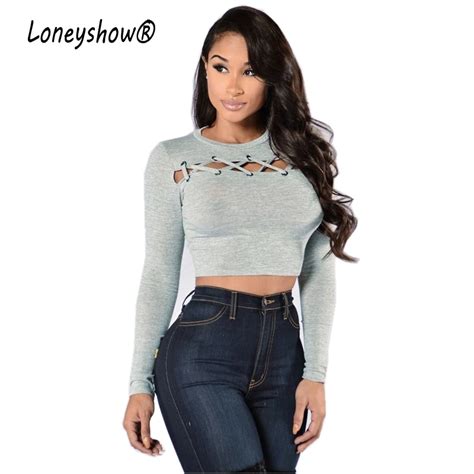 Loneyshow 2017 T Shirt Woman Sexy Belly Expose Short Tee Shirts O Neck