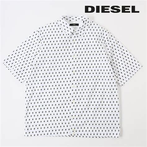 ディーゼル Diesel 半袖シャツ メンズ 総柄 スカルドット コットン S Fry Skull Die M T C8 152 買っ