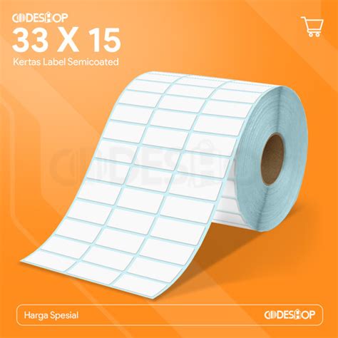 Jual Codeshop Label Semicoated 33x15 Mm 3 Line 10000 Stiker Printer