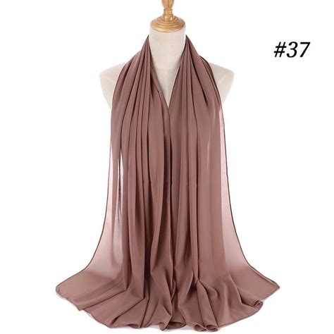 Buy Muslim Hijab Women Lady Plain Bubble Chiffon Scarf Hijab Wrap