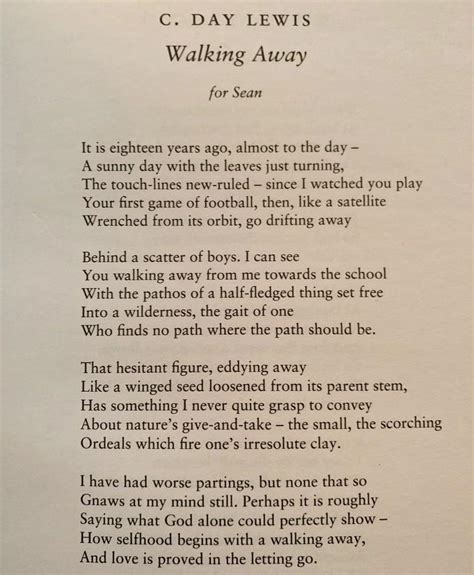 Poem Walking Away By Cecil Day Lewis Daniels Dad That Last Stanza