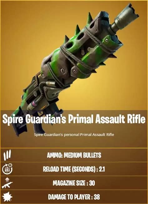 Fortnite Spire Guardians Primal Assault Rifle How To Get Stats And