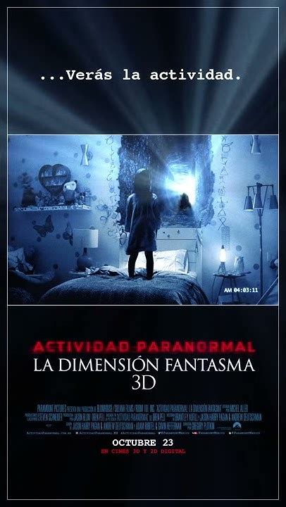 Actividad Paranormal La Dimensión Fantasma En 3d Póster Digital