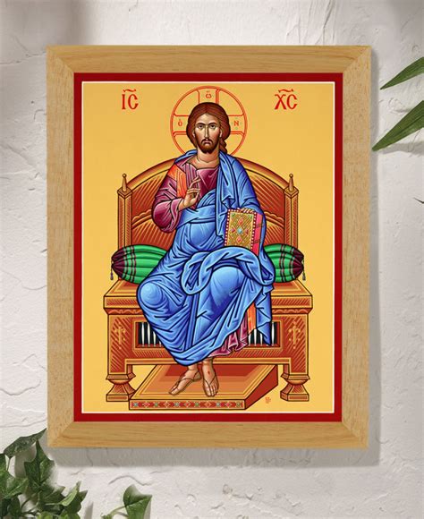 Christ Enthroned Original Icon 30 Tall Sold Original Icons Of Christ