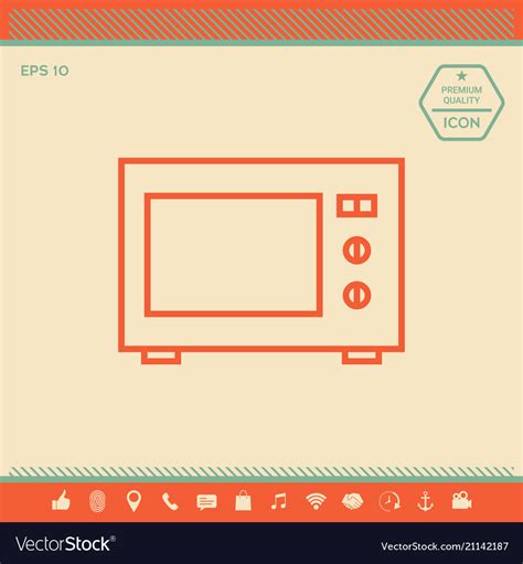 Microwave Oven Linear Icon Royalty Free Vector Image