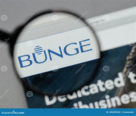 Milan, Italy - August 10, 2017: Bunge Logo on the Website Homep Editorial Image - Image of logo ...