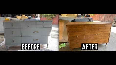 Mid Century Furniture Makeover Stripping Paint And Refinishing A Wood