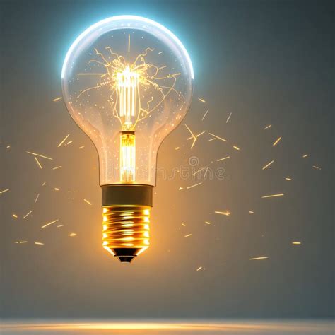 A Light Bulb Sparking With Energy Ready To Ignite A New Idea Stock