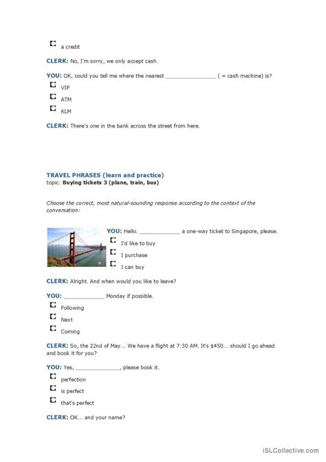 Travelling English Esl Worksheets Pdf Doc