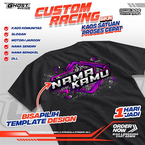 Jual KAOS CUSTOM RACING TAMBAH NAMA KAMU Baju Distro Motor Herex