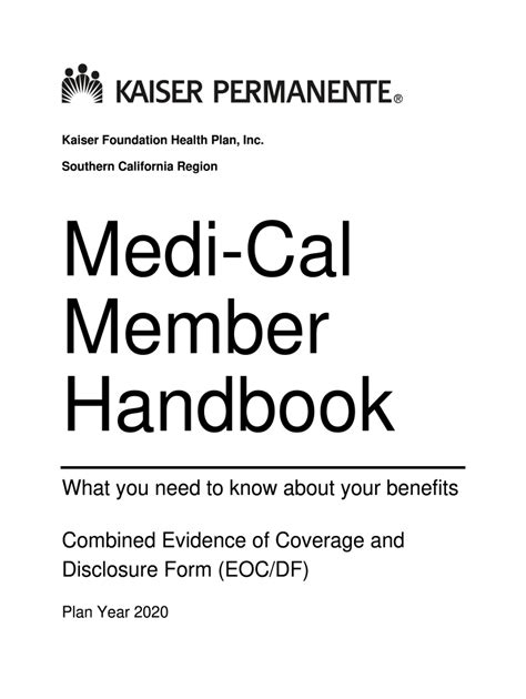 Fillable Online Evidence Of Coverage And Disclosure Form Medi Cal