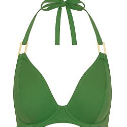 Boudoir Beach Halter Bikini Top Cactus Green TKD Lingerie