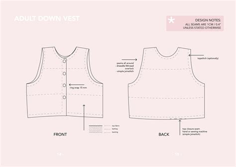 Adult Sizes Down Vest Womens Vest Pattern Pdf Etsy