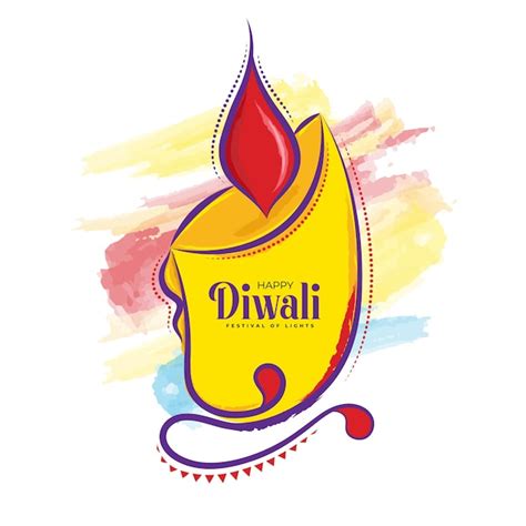 Plantilla de diseño de saludo del festival happy diwali con ilustración