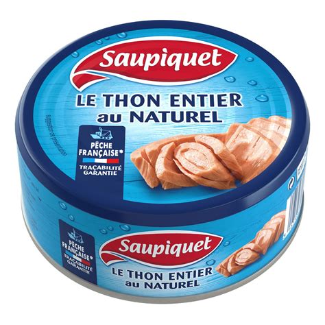 Thon entier au Naturel pêche Française SAUPIQUET la boite de 265g à