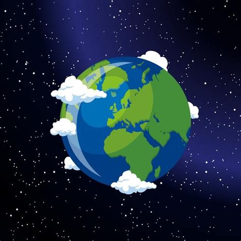 Tierra Mundo Desde El Espacio Ilustracio Premium Vector Freepik