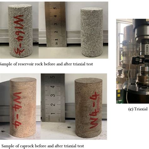 Rock Samples Before And After Triaxial Tests A Reservoir Rock B