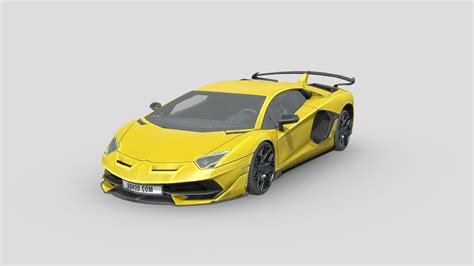 Low Poly Car Lamborghini Aventador Svj 2019 Buy Royalty Free 3d