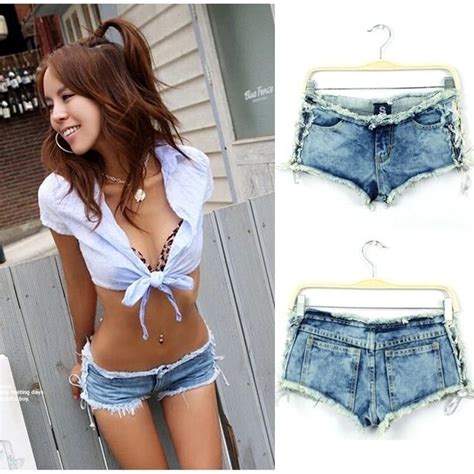 Fashion Sexy Women Cut Off Low Waist Slim Denim Jeans Hot Pants Daisy Duke Mini Denim Q