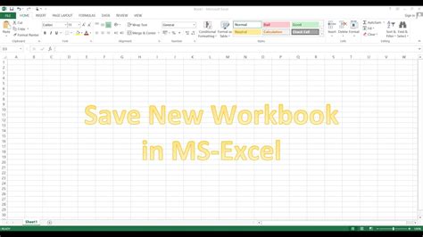 Ms Excel How To Save A New Workbook In Ms Excel Youtube