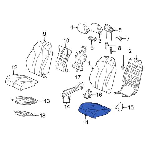 Acura OE 81537TYAA63 Front Left Seat Cushion Pad