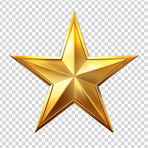 Premium PSD A Golden Star Isolated On Transparent Background