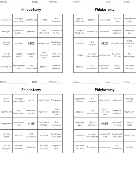 Phlebotomy Worksheets