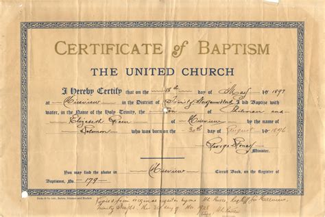 Birth And Baptism Certificates