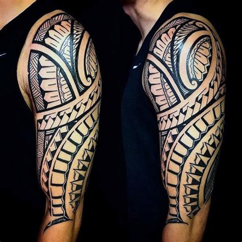 Polynesian Half Sleeve Tattoo Designs For Men