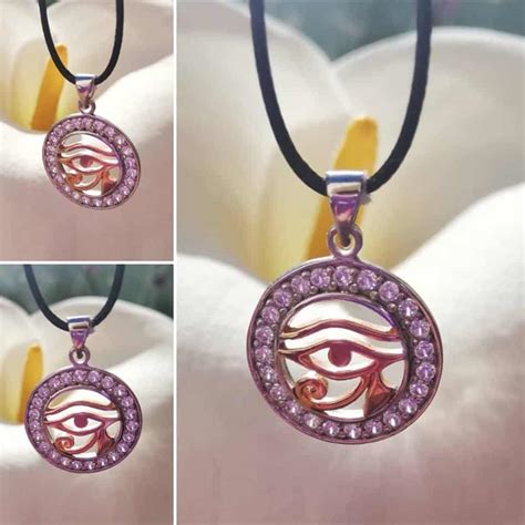 Colgante Ojo De Horus Zirconitas Oro Rosado Y Plata G Azabache