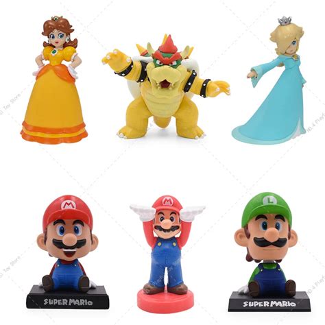 Super Mario Bros Action Figures Mario Princess Daisy Rosalina Bowser