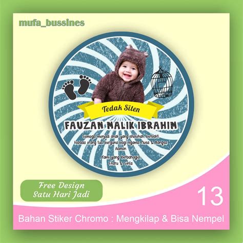 Jual Stiker Label Sticker Tasyakuran Syukuran Tedak Siten Aqiqah