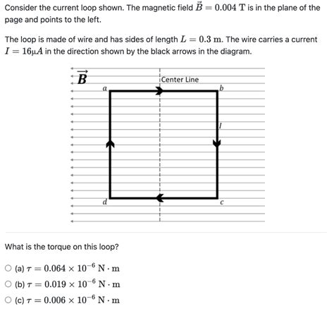 Solved Consider The Current Loop Shown The Magnetic Field B Chegg