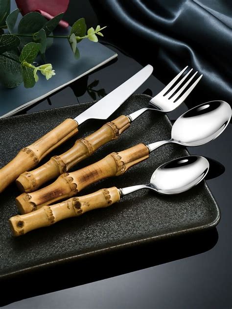 Free Returns Free Shipping On Orders 49 4pcs Bamboo Handle Cutlery