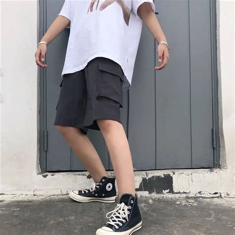 Vêtements lingerie Short à jambes larges pour femmes poches solides longueur genou streetwear