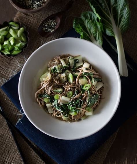 Soba Noodles With Bok Choy And Garlicky Miso Tahini Sauce Punchfork