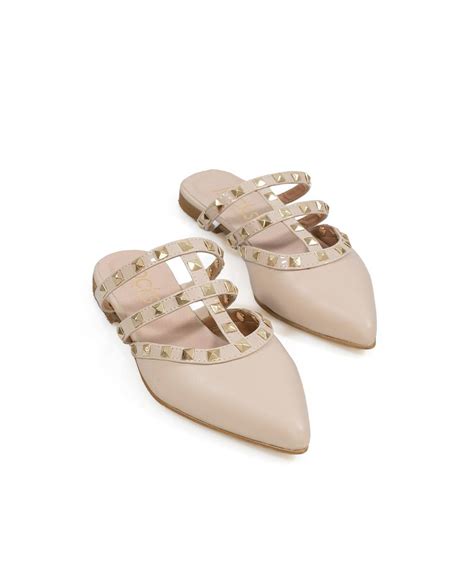 Γυναικεία mules Jocks Collection με χρυσά διακοσμητικά nude Jocks gr