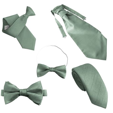 Sage Green Dupion Tie Clip On Bow Ties And Cravats Formal Wedding