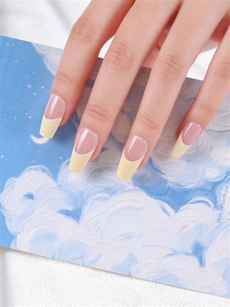 Buy LICK 30 Pcs Glossy Long Fake Nail Extension Artificial Nails Press On Nails Nude Nail Art