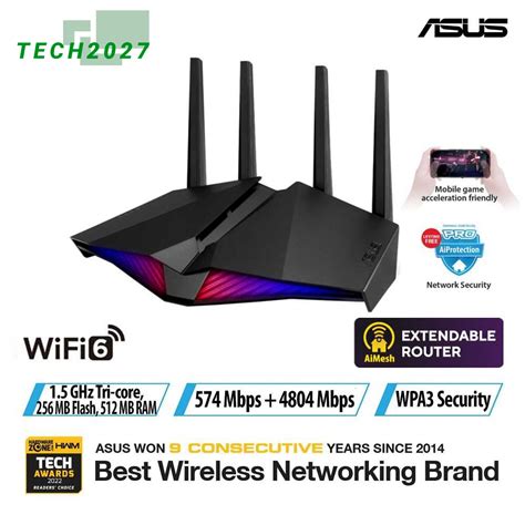 Asus Rt Ax U V Ax Ax U Dual Band Wifi Gaming Router Ps