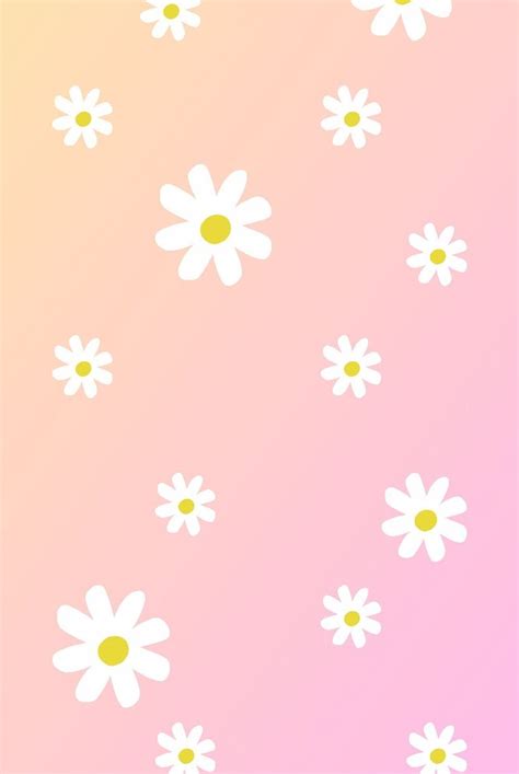 Pink Orange Daisy Iphone Android Single Wallpaper Instant Digital