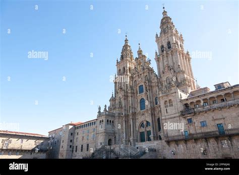 Santiago De Compostela Cathedral Facade View Stock Photo Alamy