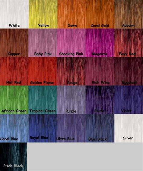 Stargazer Hair Dye Colour Chart A Visual Reference Of Charts Chart Master