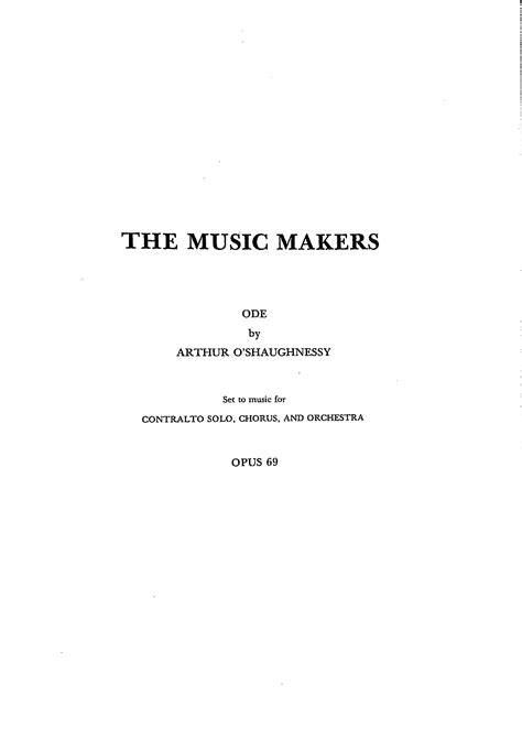 The Music Makers Op 69 Elgar Edward IMSLP Free Sheet Music PDF