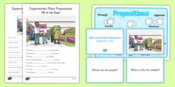 Supermarket Place Prepositions Pack Teacher Made