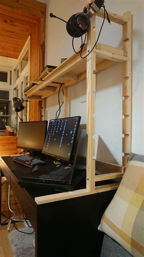 Desktop shelf for IKEA computer desk : r/woodworking